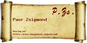Paor Zsigmond névjegykártya